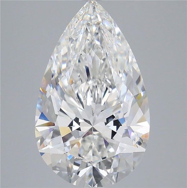 7.59 Carat Pear Shaped, Ideal Cut, F Color, VVS2 Clarity, IGI Certified Lab Grown Diamond