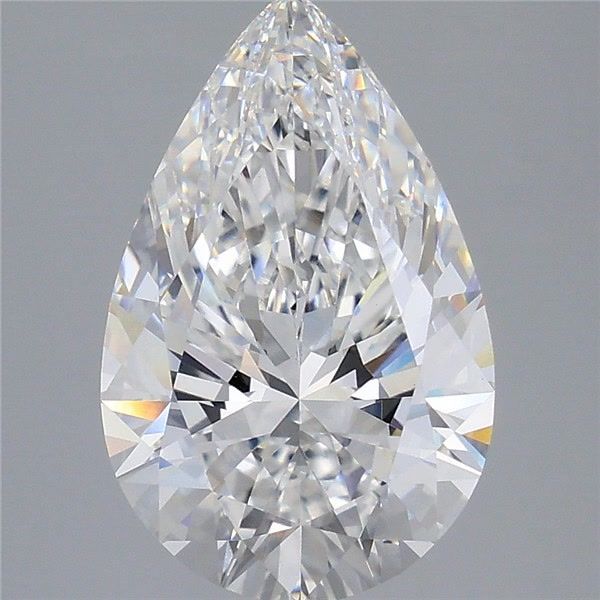 4.58 Carat Pear Shaped, Ideal Cut, E Color, VVS2 Clarity, IGI Certified Lab Grown Diamond