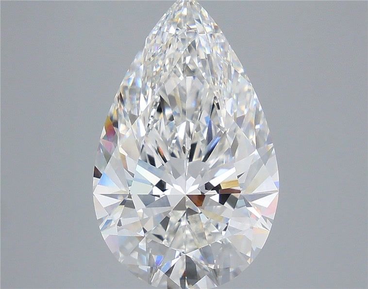 7.08 Carat Pear Shaped, Ideal Cut, E Color, VVS2 Clarity, IGI Certified Lab Grown Diamond