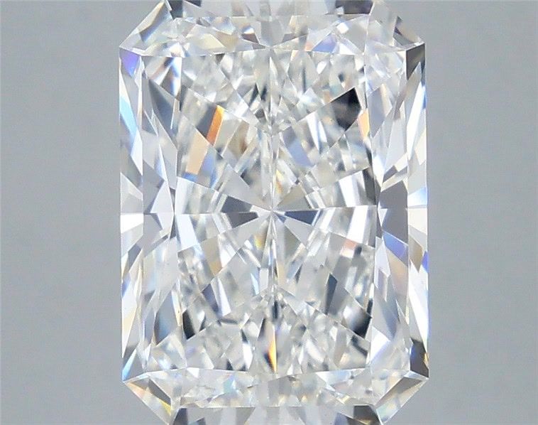 6.08 Carat Radiant Shaped, Ideal Cut, F Color, VS1 Clarity, IGI Certified Lab Grown Diamond