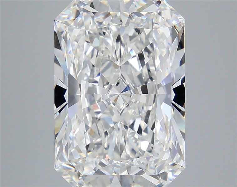 6.09 Carat Radiant Shaped, Excellent Cut, F Color, VVS2 Clarity, IGI Certified Lab Grown Diamond