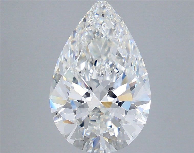 4.57 Carat Pear Shaped, Ideal Cut, F Color, VVS2 Clarity, IGI Certified Lab Grown Diamond