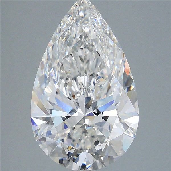6.54 Carat Pear Shaped, Ideal Cut, F Color, VVS2 Clarity, IGI Certified Lab Grown Diamond