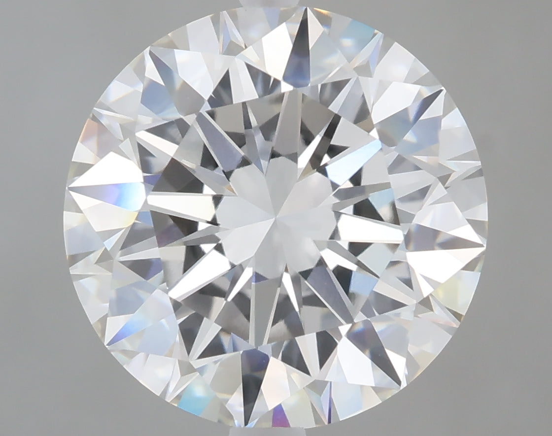 6.07 Carat Round Shaped, Excellent Cut, F Color, VVS2 Clarity, IGI Certified Lab Grown Diamond