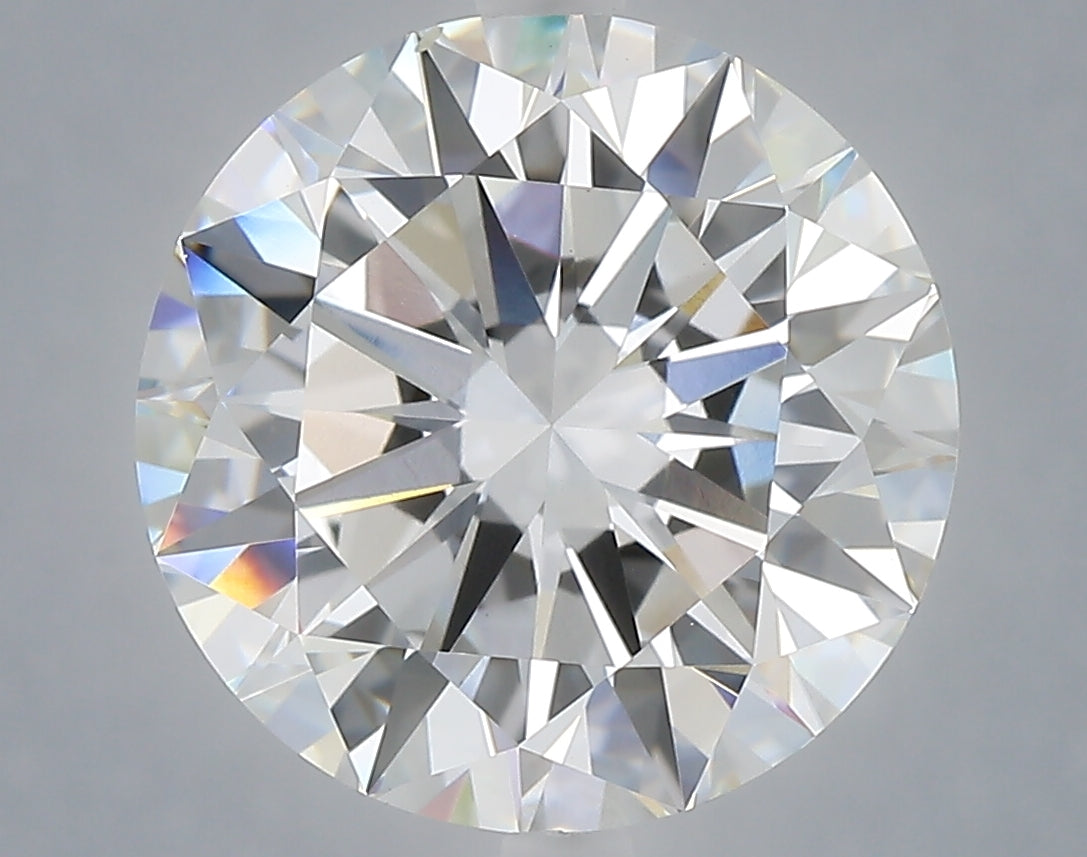 6.02 Carat Round Shaped, Excellent Cut, F Color, VS1 Clarity, IGI Certified Lab Grown Diamond