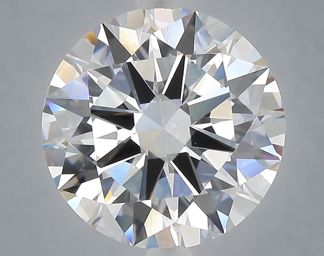 6.03 Carat Round Shaped, Excellent Cut, F Color, VVS2 Clarity, IGI Certified Lab Grown Diamond