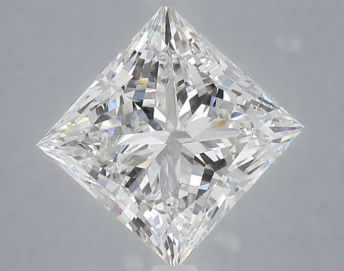 5.01 Carat Princess Shaped, Ideal Cut, E Color, VS1 Clarity, IGI Certified Lab Grown Diamond
