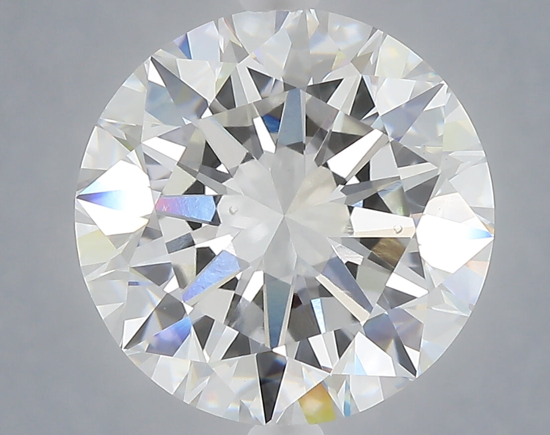 6.02 Carat Round Shaped, Excellent Cut, F Color, VS1 Clarity, IGI Certified Lab Grown Diamond