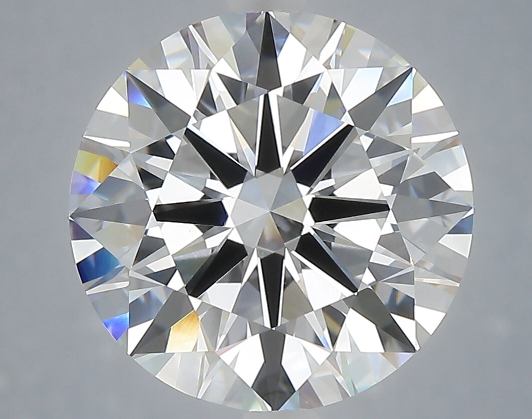 6.04 Carat Round Shaped, Excellent Cut, F Color, VVS2 Clarity, IGI Certified Lab Grown Diamond