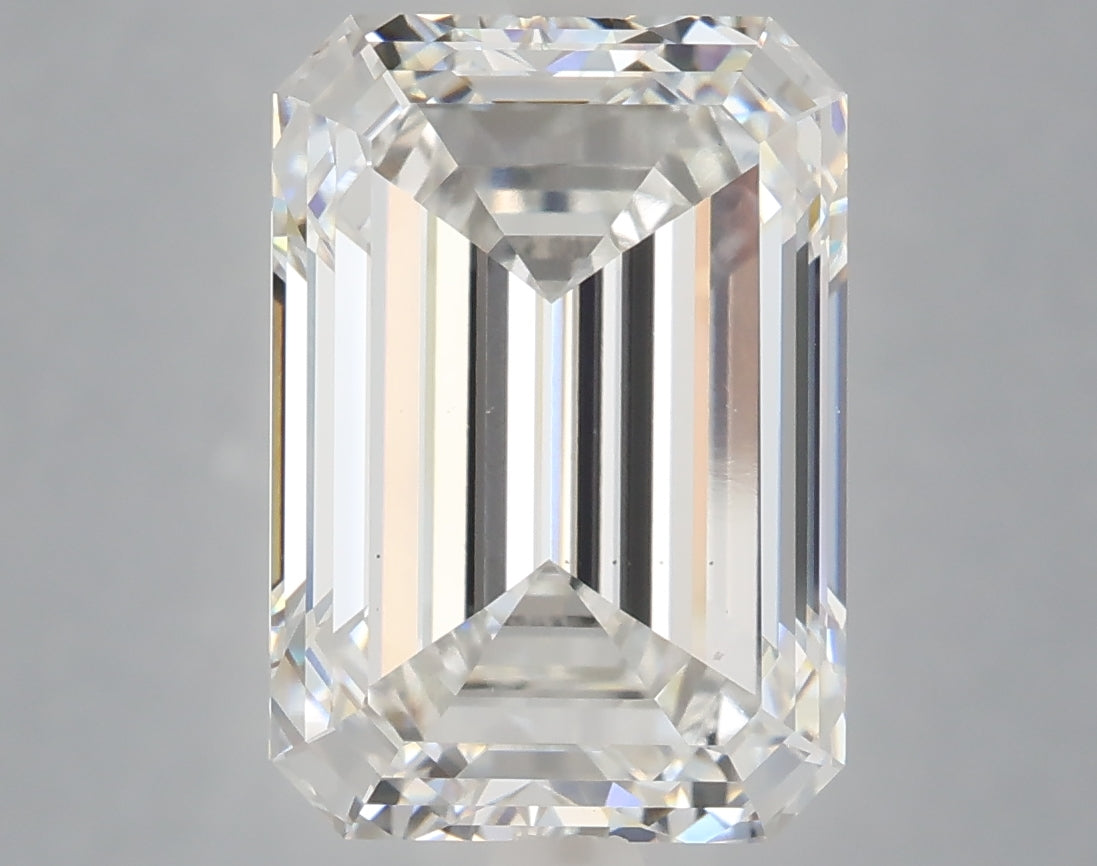 6.09 Carat Emerald Shaped, Ideal Cut, E Color, VS2 Clarity, IGI Certified Lab Grown Diamond