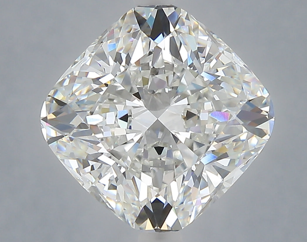 5.09 Carat Cushion Shaped, Ideal Cut, F Color, VVS2 Clarity, IGI Certified Lab Grown Diamond
