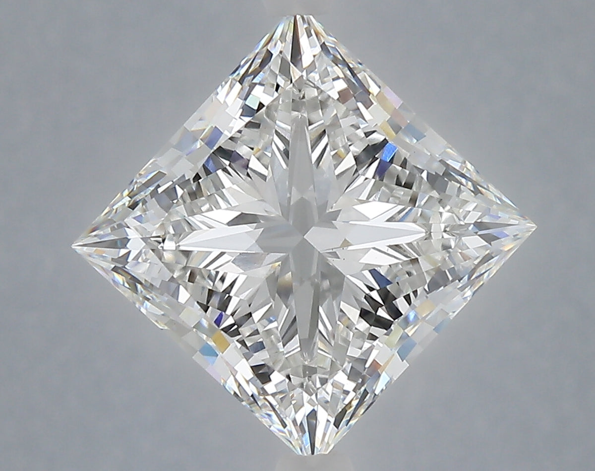 6.05 Carat Princess Shaped, Excellent Cut, F Color, VVS2 Clarity, IGI Certified Lab Grown Diamond