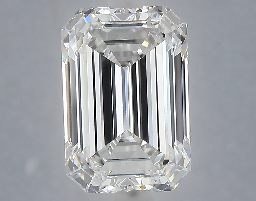 4.09 Carat Emerald Shaped, Ideal Cut, E Color, VVS2 Clarity, IGI Certified Lab Grown Diamond