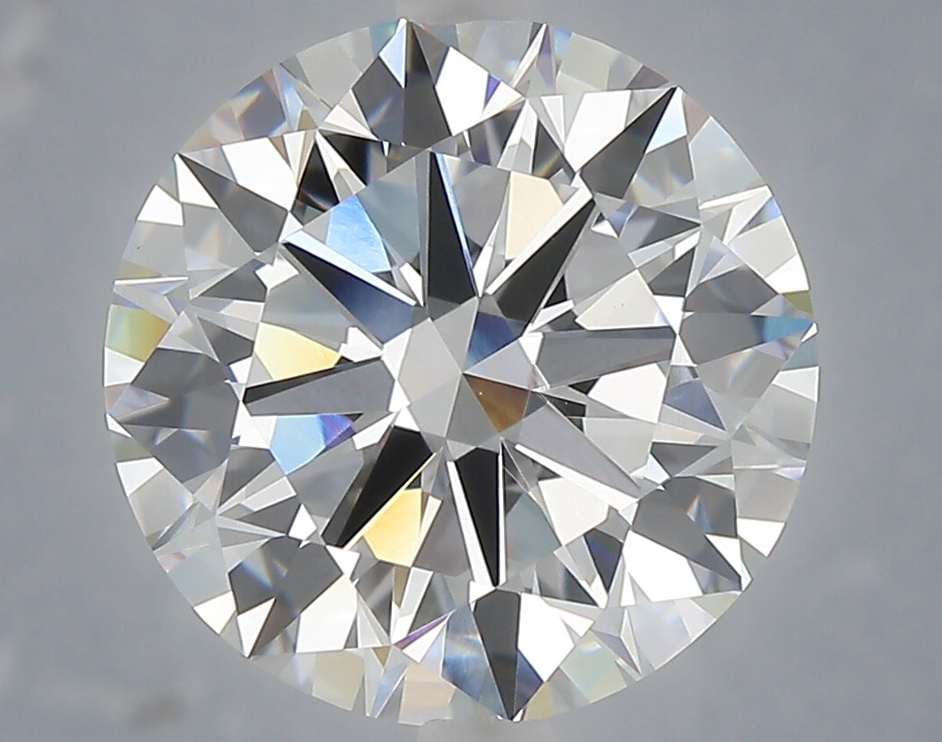 6.03 Carat Round Shaped, Excellent Cut, F Color, VVS2 Clarity, IGI Certified Lab Grown Diamond