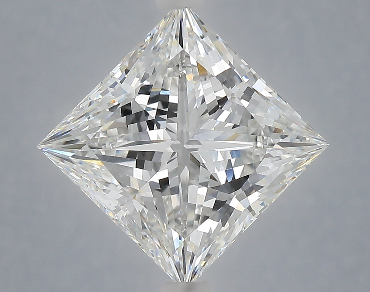 5.10 Carat Princess Shaped, Ideal Cut, E Color, VVS2 Clarity, IGI Certified Lab Grown Diamond