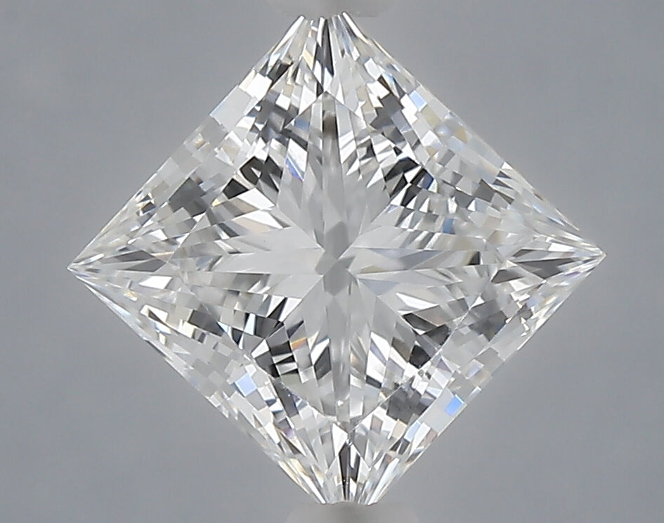 2.09 Carat Princess Shaped, Ideal Cut, D Color, VVS2 Clarity, IGI Certified Lab Grown Diamond