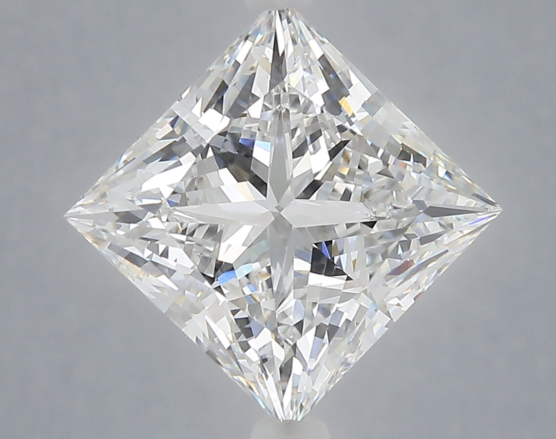 5.05 Carat Princess Shaped, Ideal Cut, E Color, VS1 Clarity, IGI Certified Lab Grown Diamond