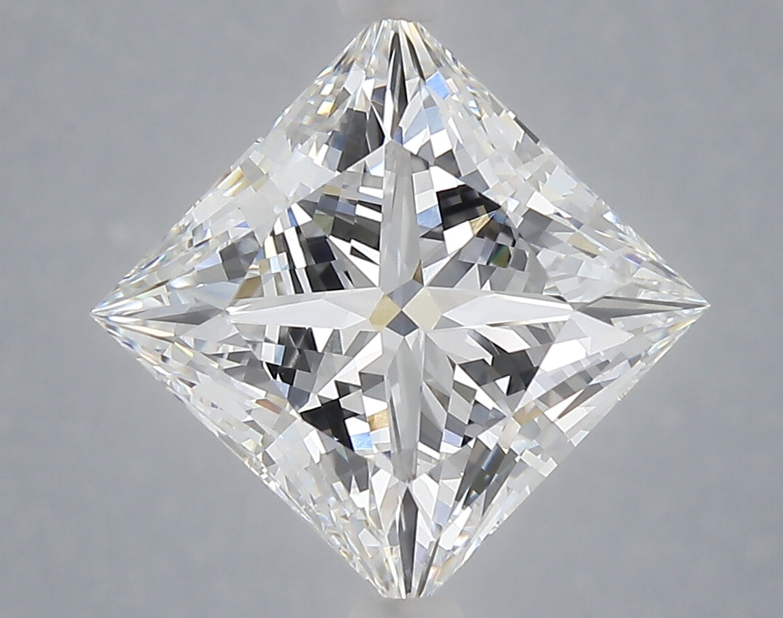 5.02 Carat Princess Shaped, Ideal Cut, E Color, VVS2 Clarity, IGI Certified Lab Grown Diamond