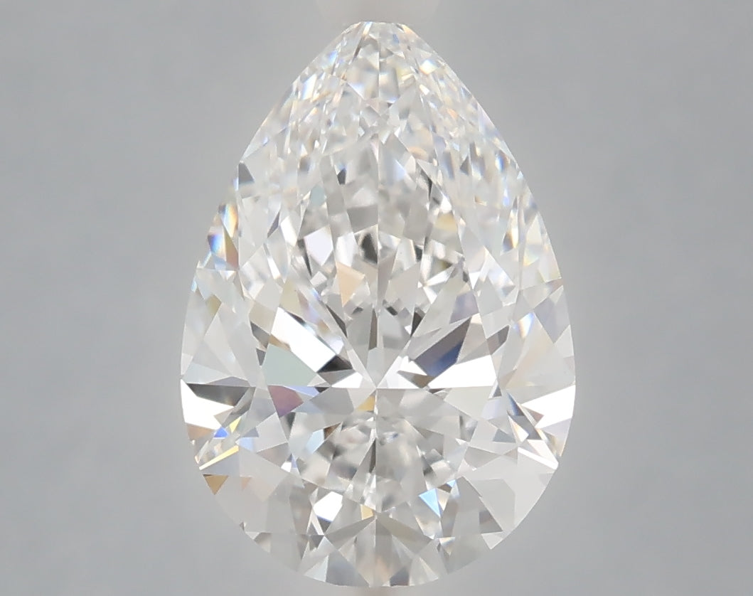 3.09 Carat Pear Shaped, Ideal Cut, D Color, VVS2 Clarity, IGI Certified Lab Grown Diamond