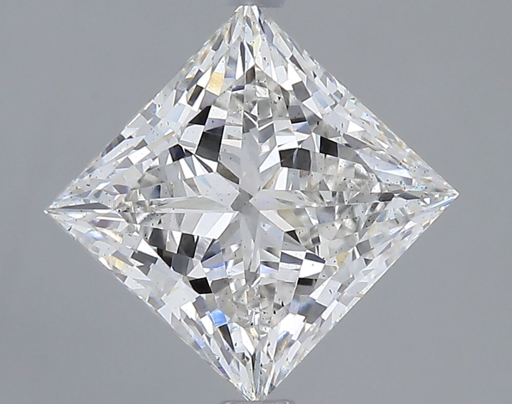 2.60 Carat Princess Shaped, Ideal Cut, F Color, SI1 Clarity, IGI Certified Lab Grown Diamond