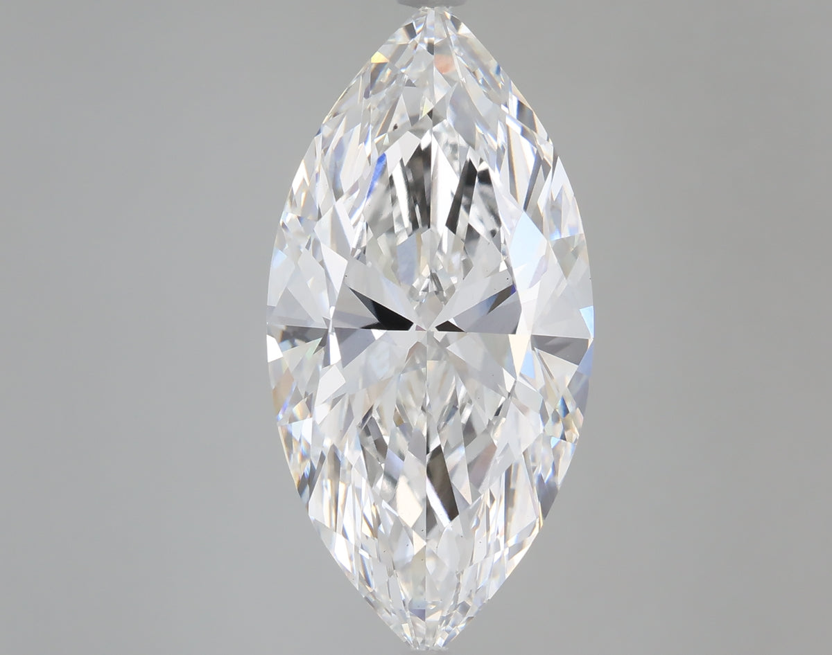 6.04 Carat Marquise Shaped, Ideal Cut, E Color, VS2 Clarity, IGI Certified Lab Grown Diamond