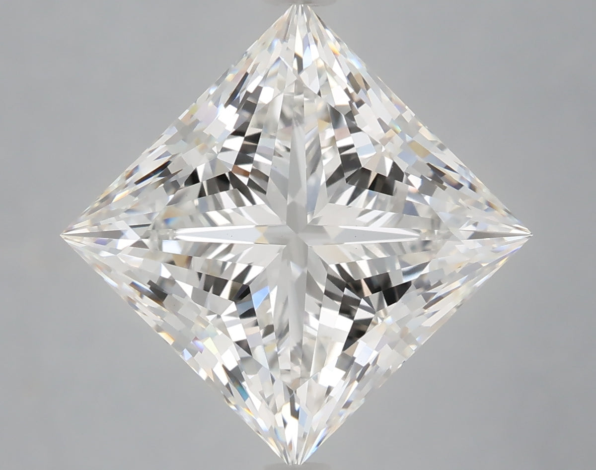 5.10 Carat Princess Shaped, Ideal Cut, E Color, VS1 Clarity, IGI Certified Lab Grown Diamond