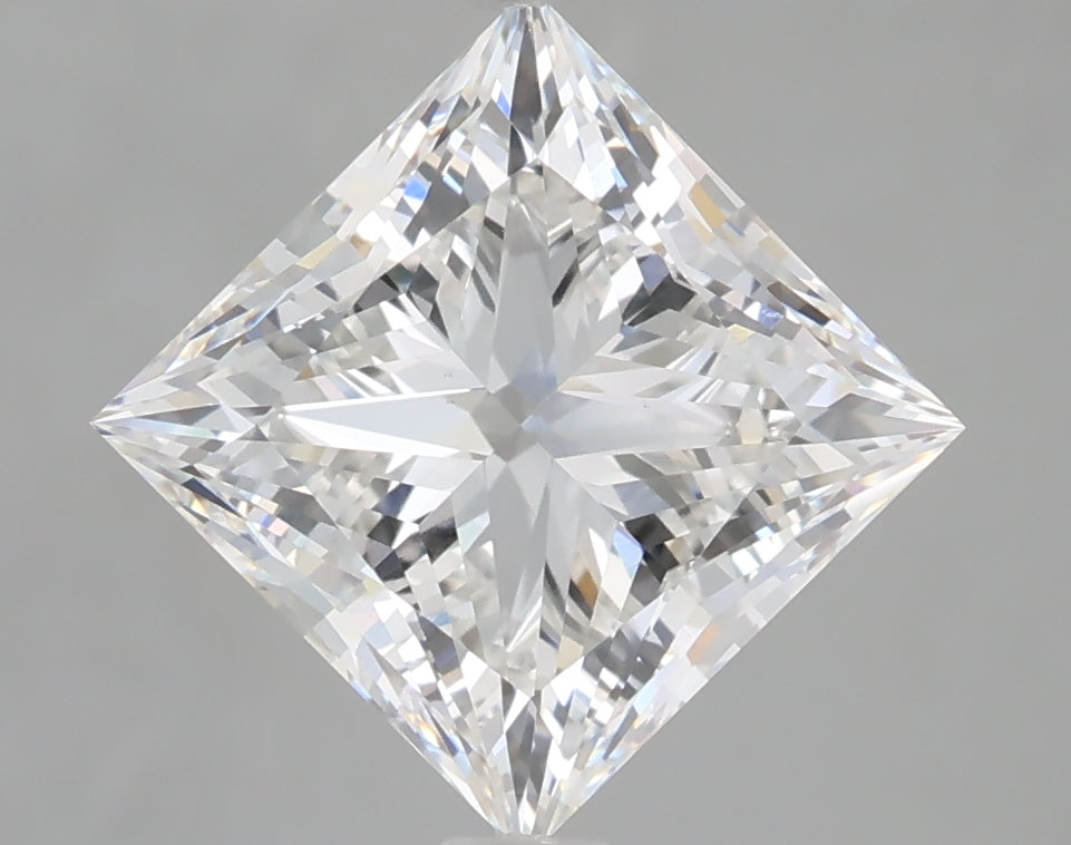 3.10 Carat Princess Shaped, Ideal Cut, E Color, VS1 Clarity, IGI Certified Lab Grown Diamond