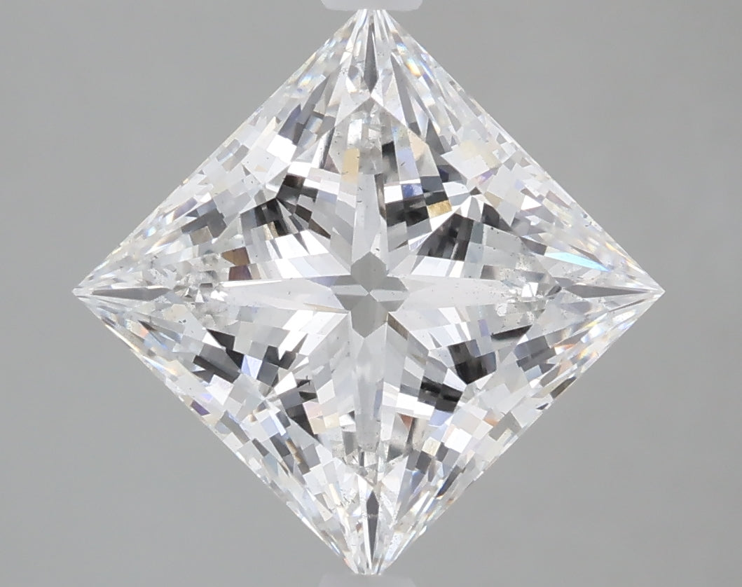 4.10 Carat Princess Shaped, Ideal Cut, E Color, SI1 Clarity, IGI Certified Lab Grown Diamond