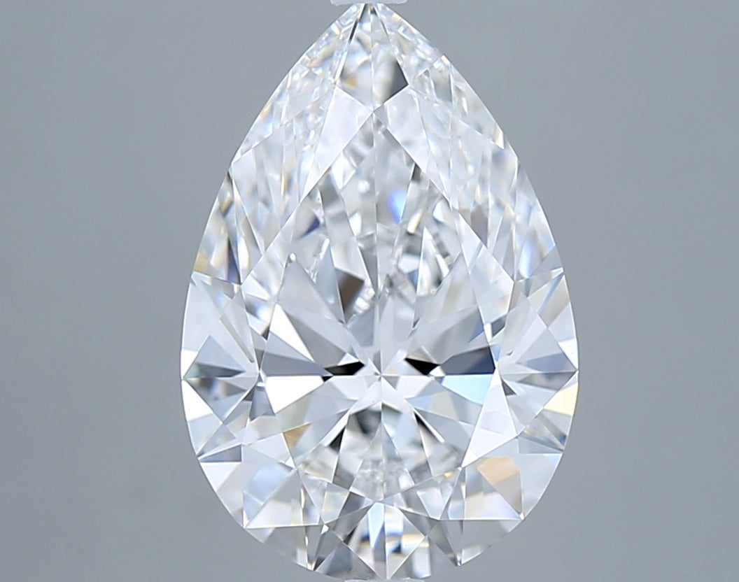 4.10 Carat Pear Shaped, Ideal Cut, D Color, VVS2 Clarity, IGI Certified Lab Grown Diamond