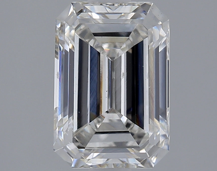 1.72 Carat Emerald Shaped, Ideal Cut, H Color, VS2 Clarity, IGI Certified Lab Grown Diamond
