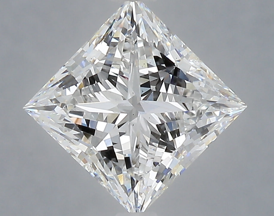 2.10 Carat Princess Shaped, Ideal Cut, E Color, VS2 Clarity, IGI Certified Lab Grown Diamond