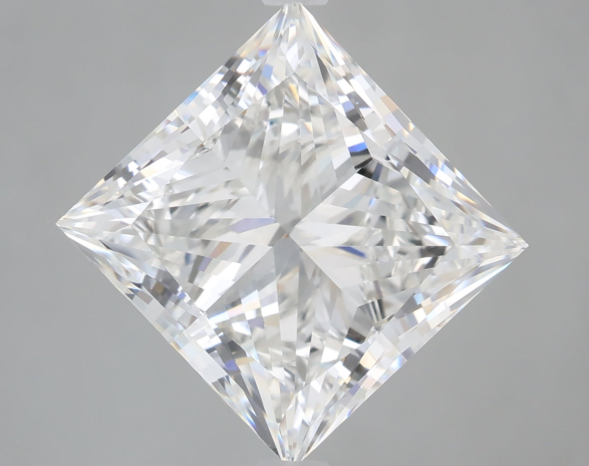 6.00 Carat Princess Shaped, Ideal Cut, F Color, VVS2 Clarity, IGI Certified Lab Grown Diamond