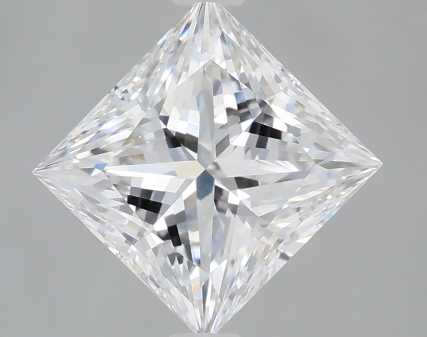 2.10 Carat Princess Shaped, Ideal Cut, E Color, VVS2 Clarity, IGI Certified Lab Grown Diamond