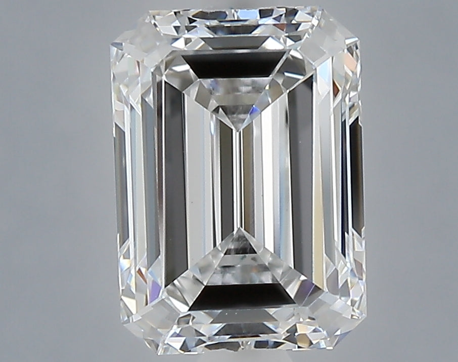 1.60 Carat Emerald Shaped, Ideal Cut, D Color, VVS2 Clarity, IGI Certified Lab Grown Diamond