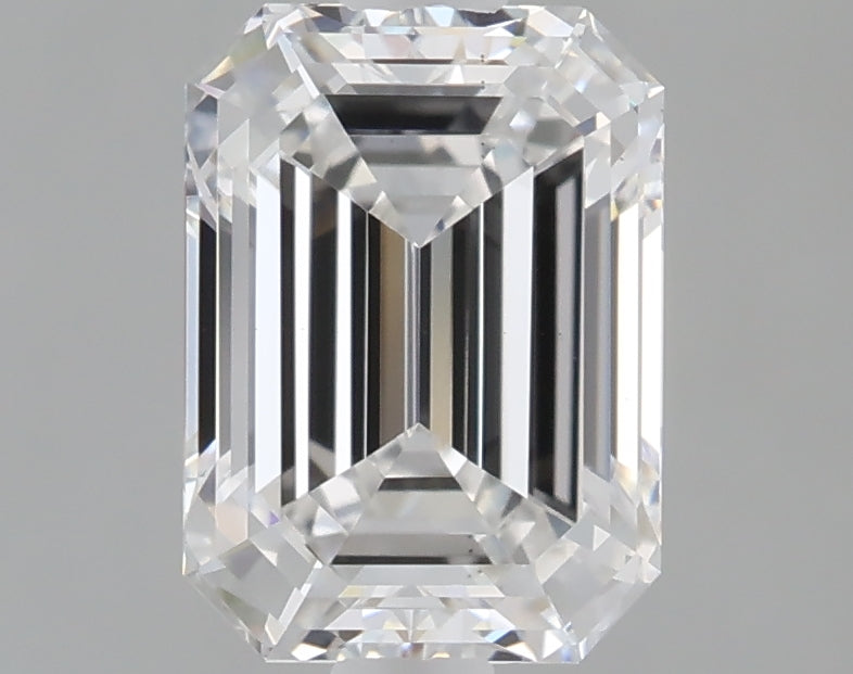 1.56 Carat Emerald Shaped, Ideal Cut, E Color, VS2 Clarity, IGI Certified Lab Grown Diamond