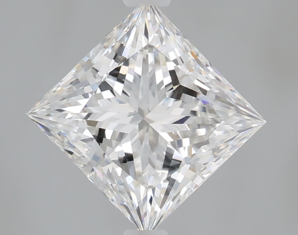2.10 Carat Princess Shaped, Ideal Cut, E Color, VS1 Clarity, IGI Certified Lab Grown Diamond