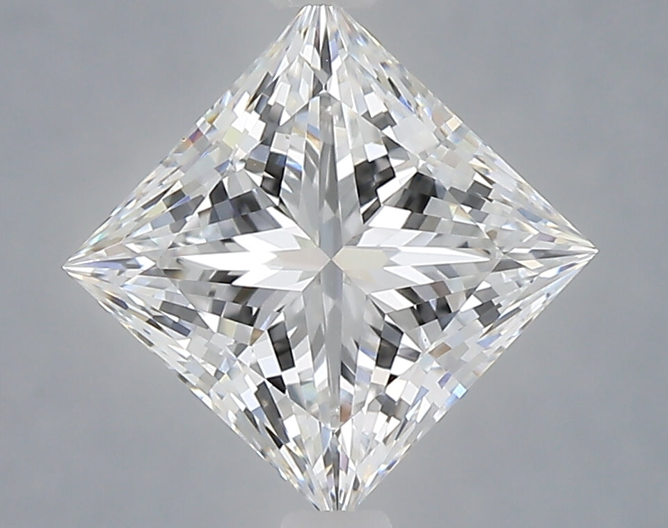 2.10 Carat Princess Shaped, Ideal Cut, E Color, VVS2 Clarity, IGI Certified Lab Grown Diamond
