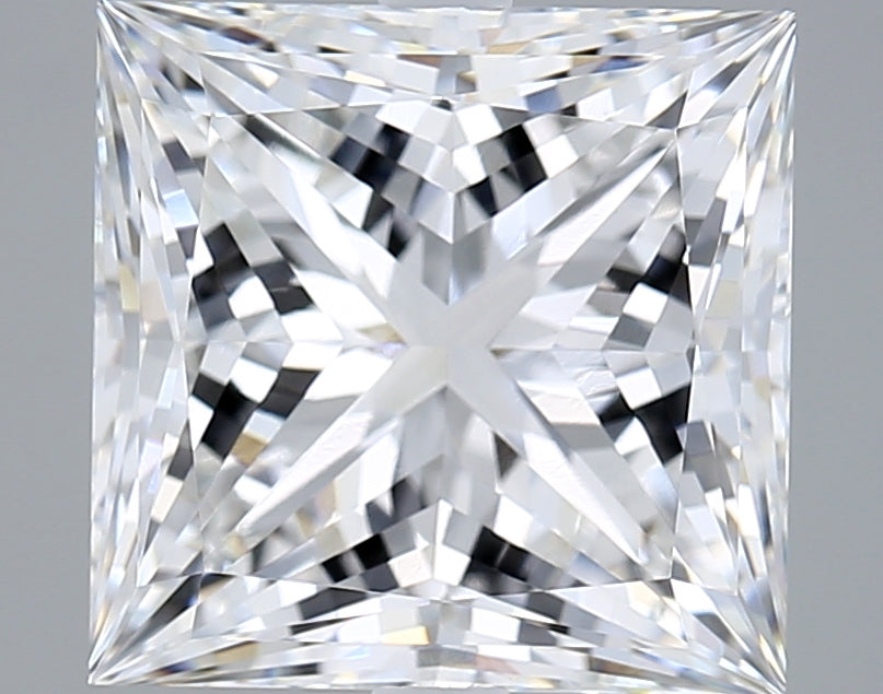 6.09 Carat Princess Shaped, Ideal Cut, E Color, VVS2 Clarity, IGI Certified Lab Grown Diamond