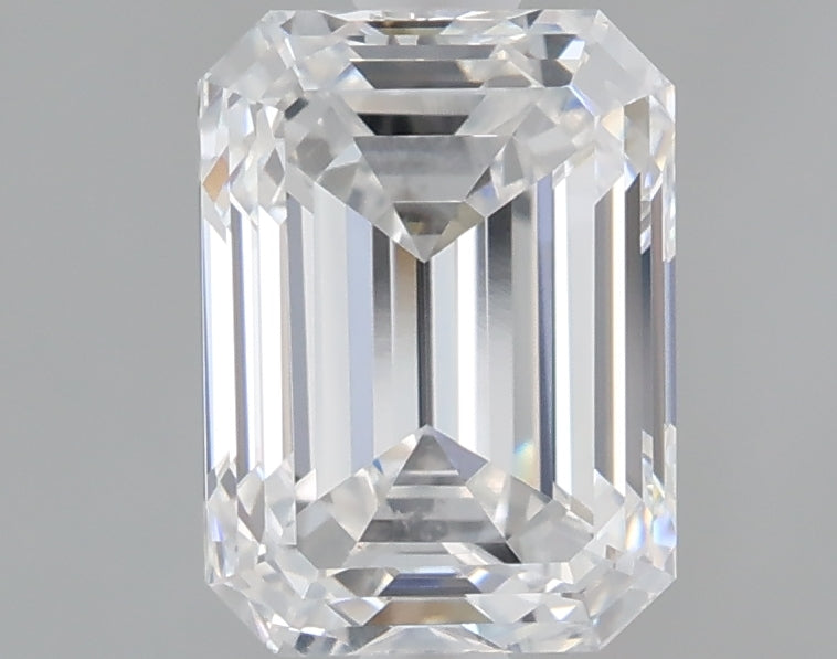 1.58 Carat Emerald Shaped, Ideal Cut, D Color, VVS2 Clarity, IGI Certified Lab Grown Diamond