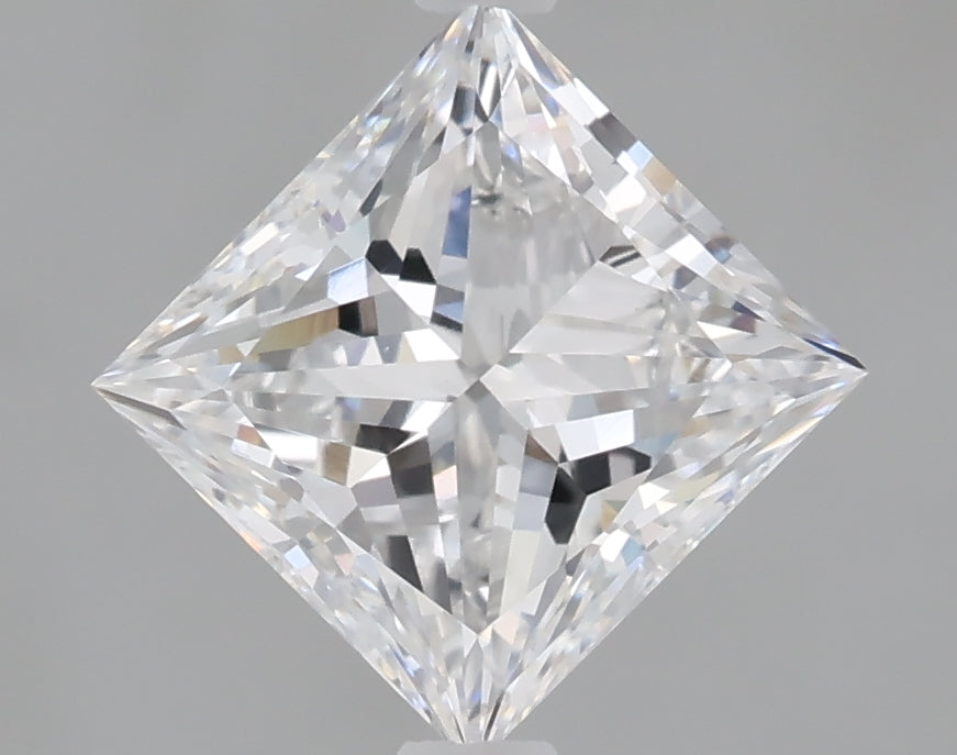 1.54 Carat Princess Shaped, Ideal Cut, D Color, VVS2 Clarity, IGI Certified Lab Grown Diamond