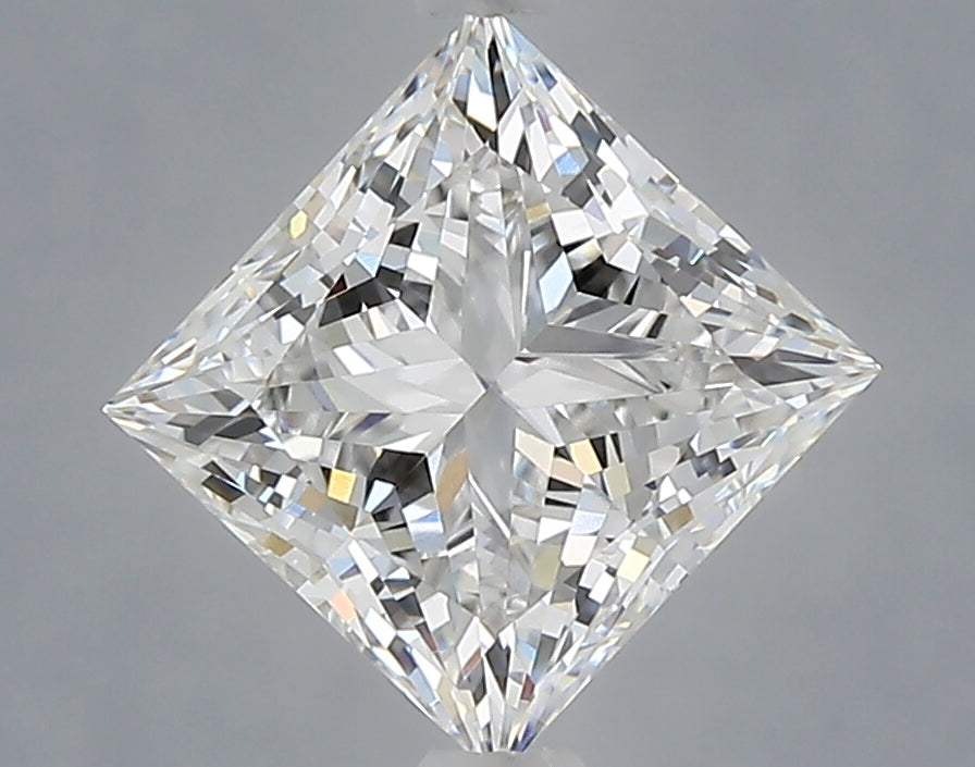 1.52 Carat Princess Shaped, Ideal Cut, E Color, VVS2 Clarity, IGI Certified Lab Grown Diamond