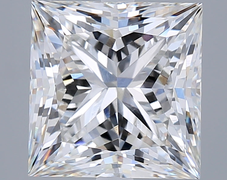 6.02 Carat Princess Shaped, Ideal Cut, F Color, VVS2 Clarity, IGI Certified Lab Grown Diamond
