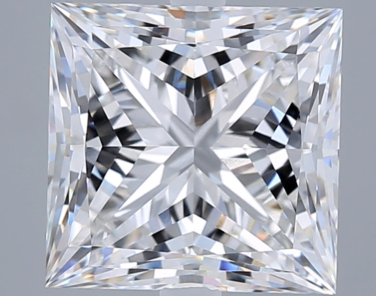 6.09 Carat Princess Shaped, Excellent Cut, F Color, VVS2 Clarity, IGI Certified Lab Grown Diamond