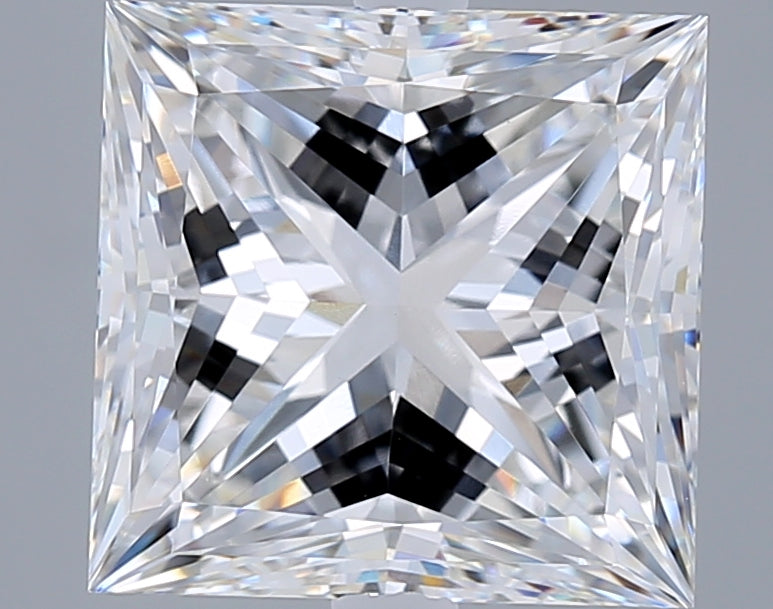 6.07 Carat Princess Shaped, Excellent Cut, F Color, VVS2 Clarity, IGI Certified Lab Grown Diamond