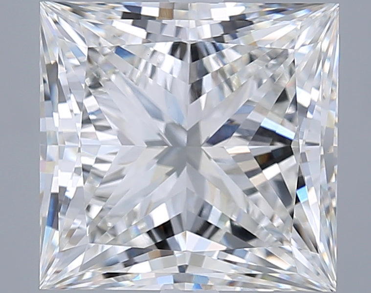 6.03 Carat Princess Shaped, Excellent Cut, F Color, VVS2 Clarity, IGI Certified Lab Grown Diamond