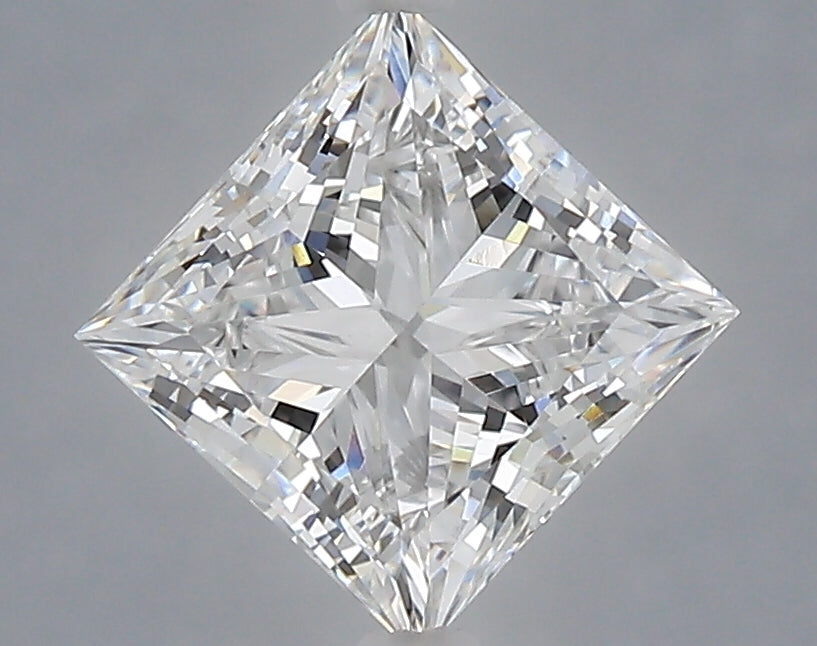1.58 Carat Princess Shaped, Ideal Cut, E Color, VVS2 Clarity, IGI Certified Lab Grown Diamond