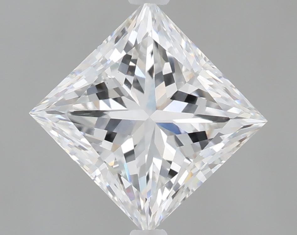 2.09 Carat Princess Shaped, Excellent Cut, E Color, VS1 Clarity, IGI Certified Lab Grown Diamond