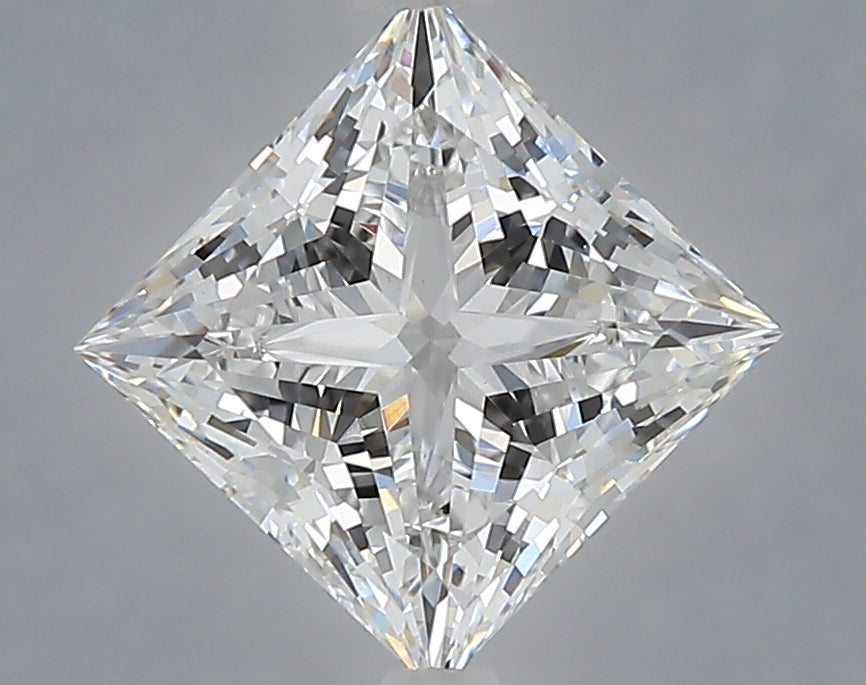 2.10 Carat Princess Shaped, Ideal Cut, E Color, VVS2 Clarity, IGI Certified Lab Grown Diamond