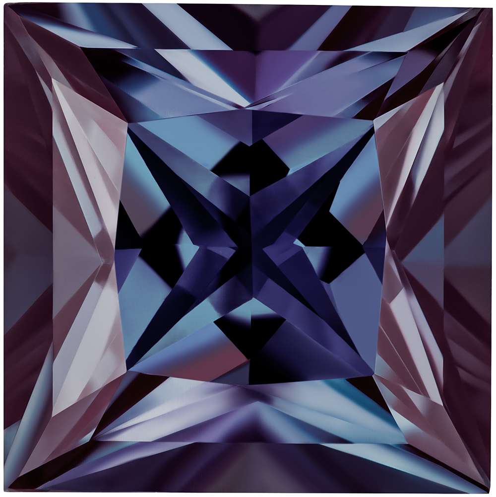 2.35 Carat Princess Cut Lab-Created Alexandrite