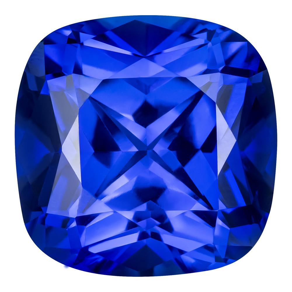 5.03 Carat Cushion Cut Lab-Created Blue Sapphire
